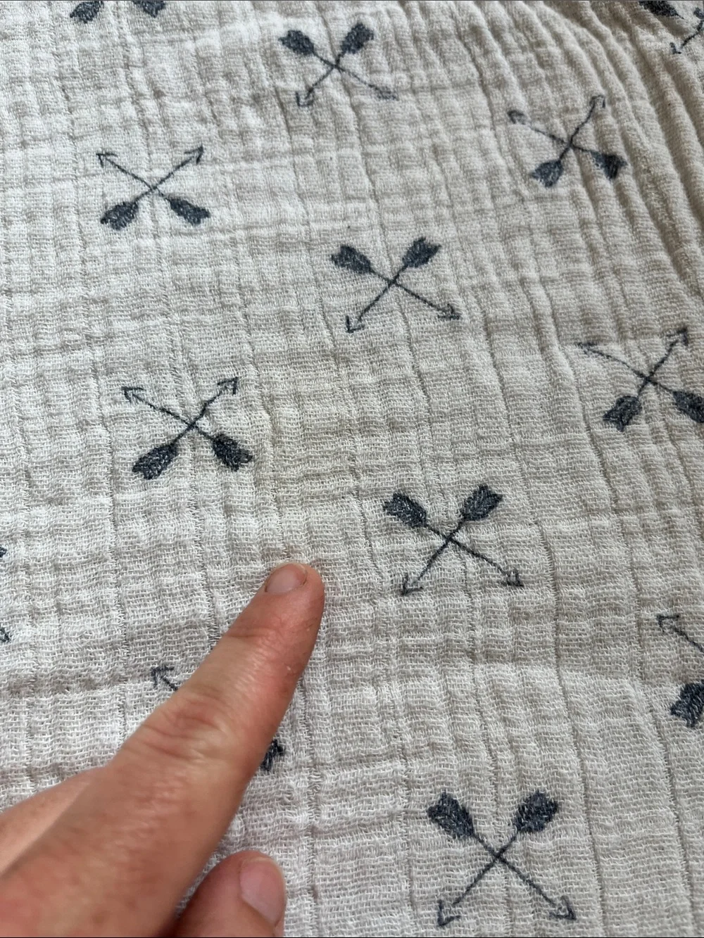 Kids Neutral Muslin Swaddle Set with Navy and Orange Prints